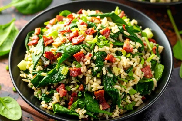 Špenátový rýžový salát